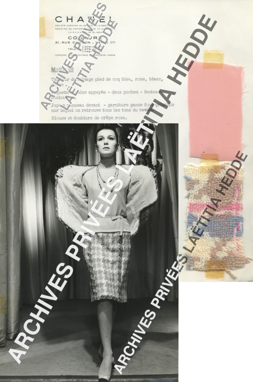 Planche du modèle 56 Chanel, année 1969