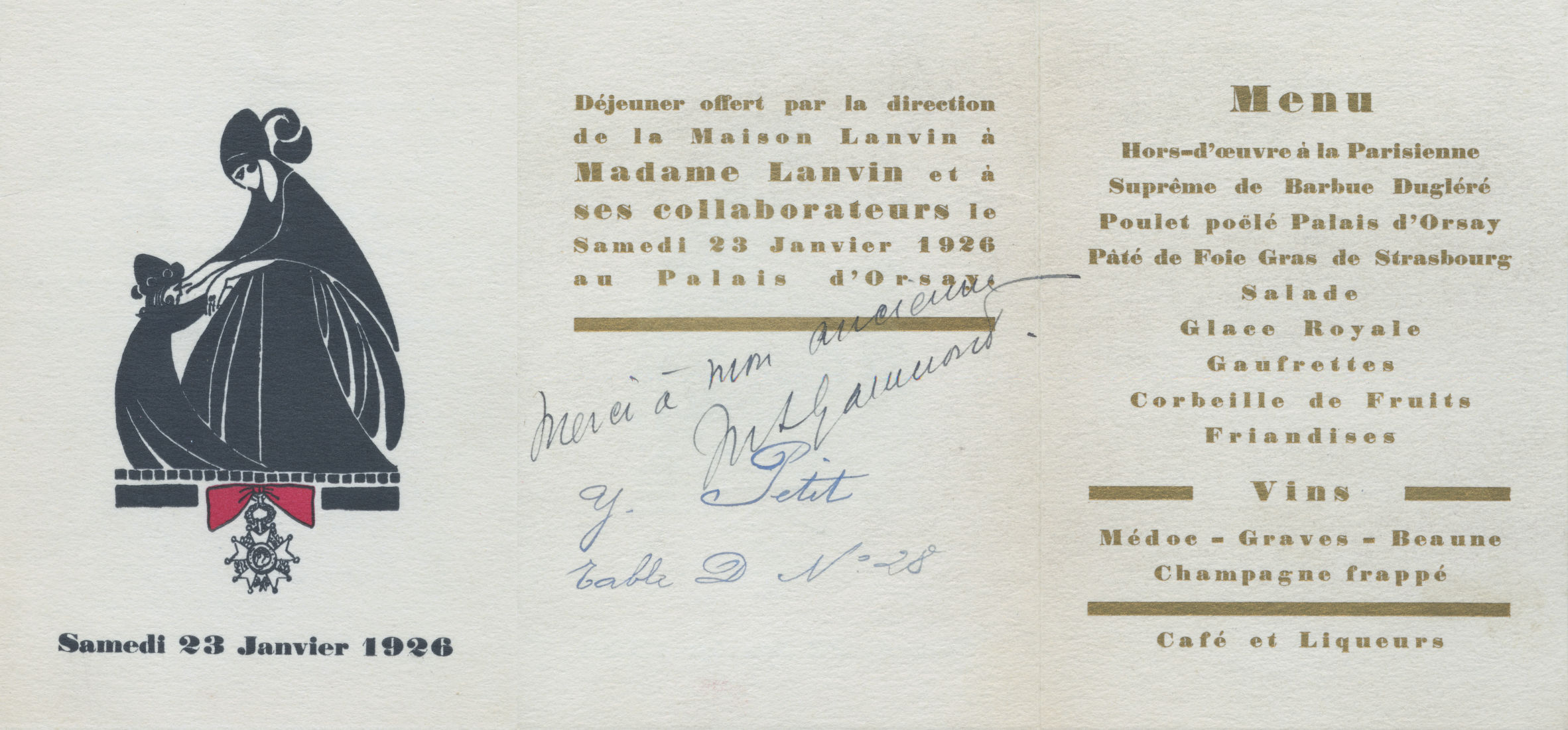 Personal invitation Lanvin, Legion of Honor celebration