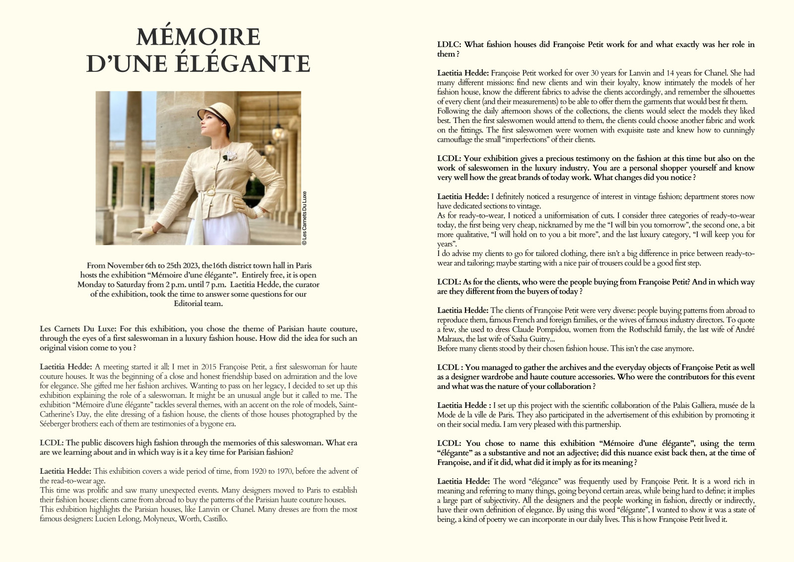 Carnets du Luxe article